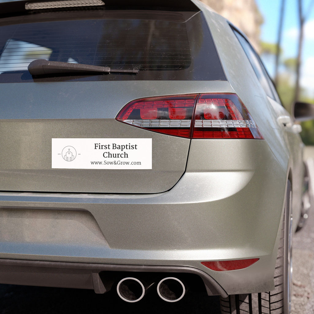 [LOGO+2TEXT] Church Merch Car Magnet