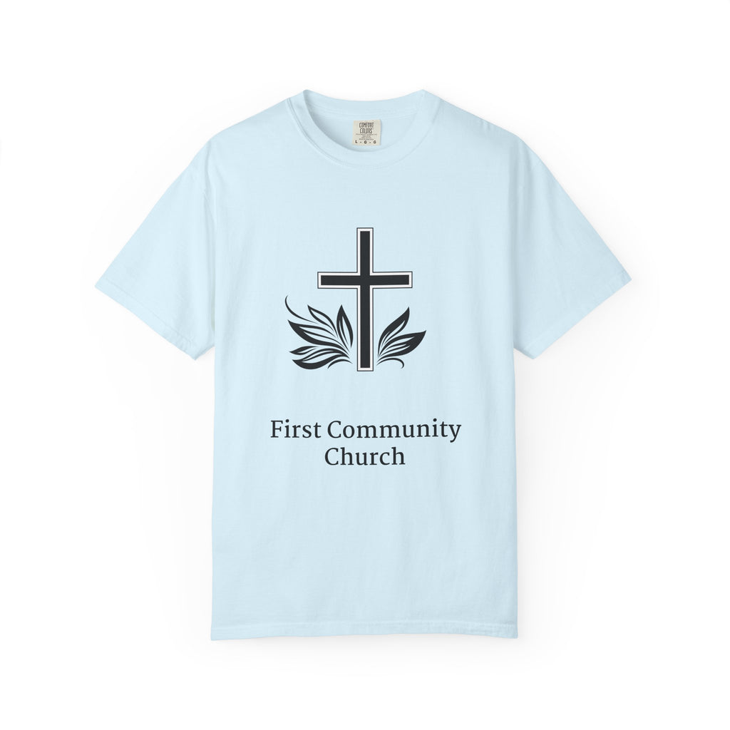 [LOGO+TEXT(FRNT/BCK] — Comfort Colors Tee (The Light That Is Set On The Hill)