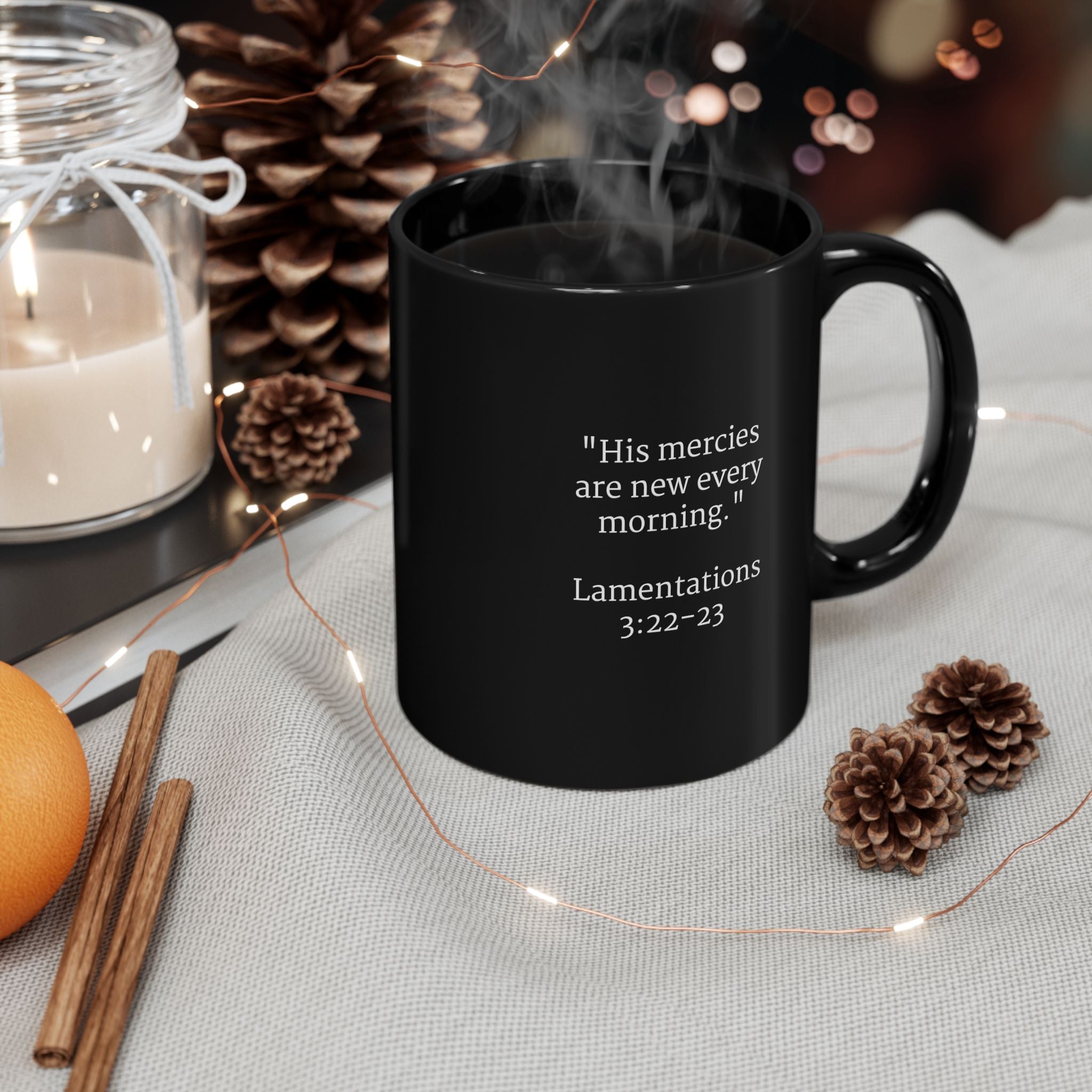 [LOGO+TEXT] Black Ceramic Mug (11oz or 15oz)
