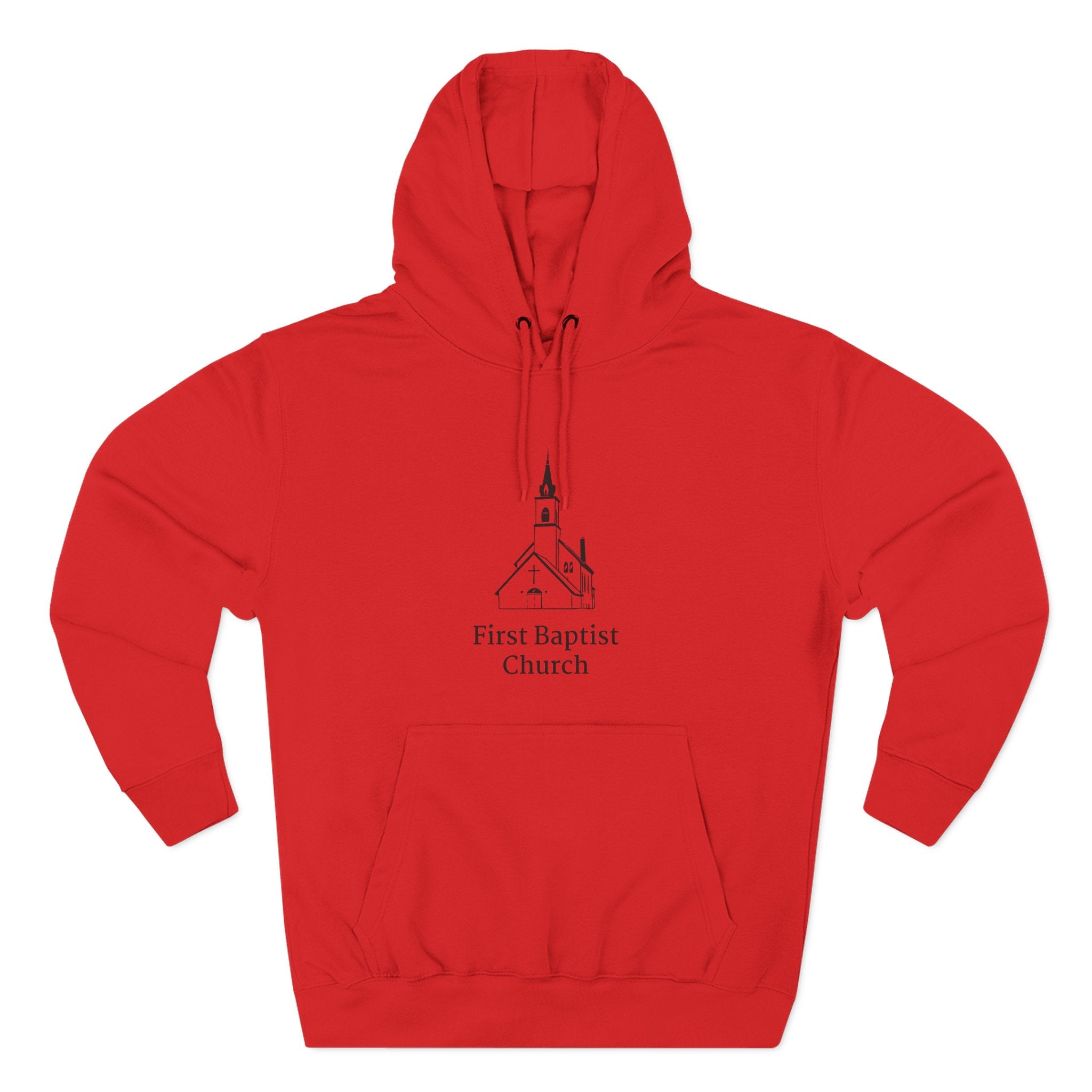 [LOGO+TEXT] Three-Panel Fleece Church Hoodie