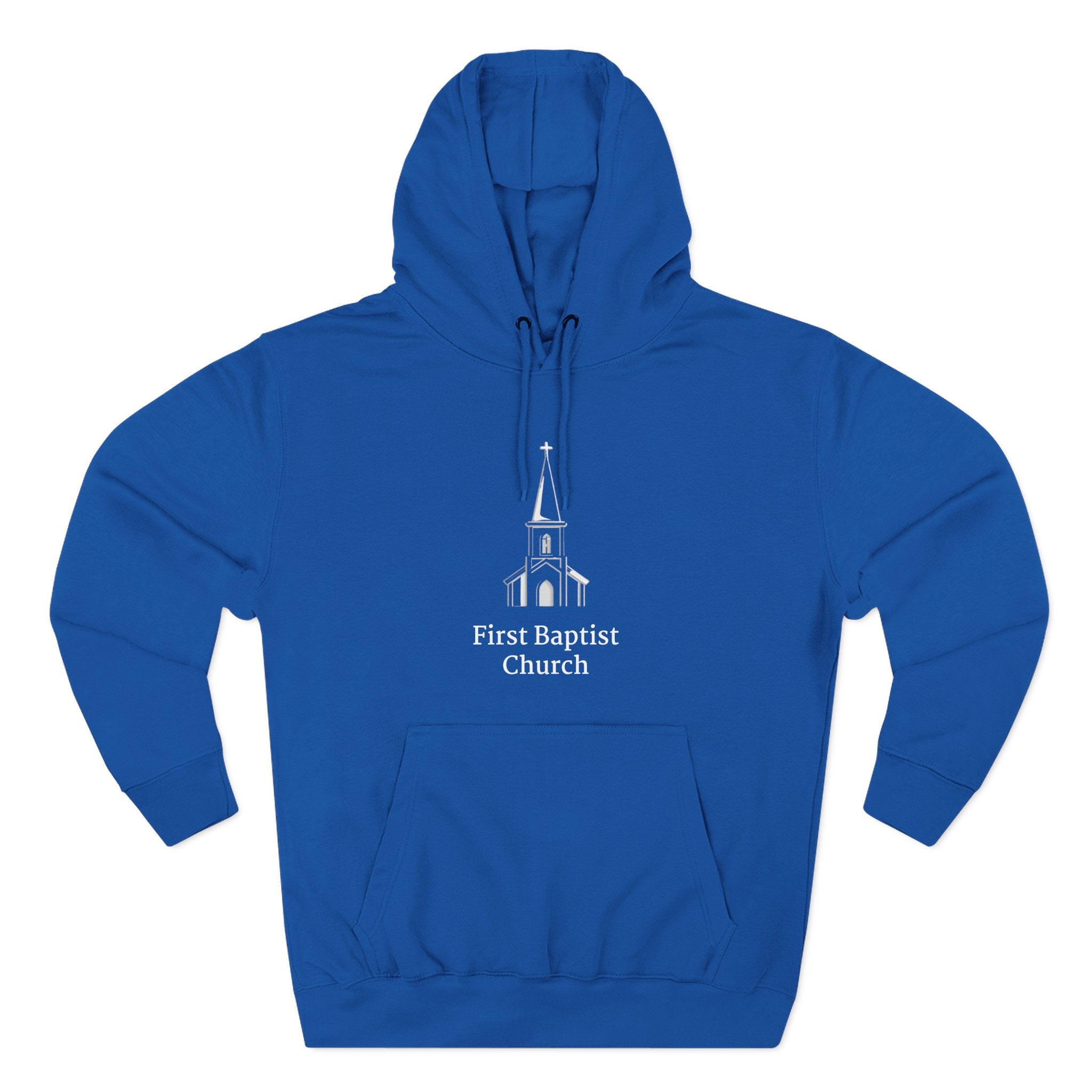[LOGO+TEXT] Three-Panel Fleece Church Hoodie