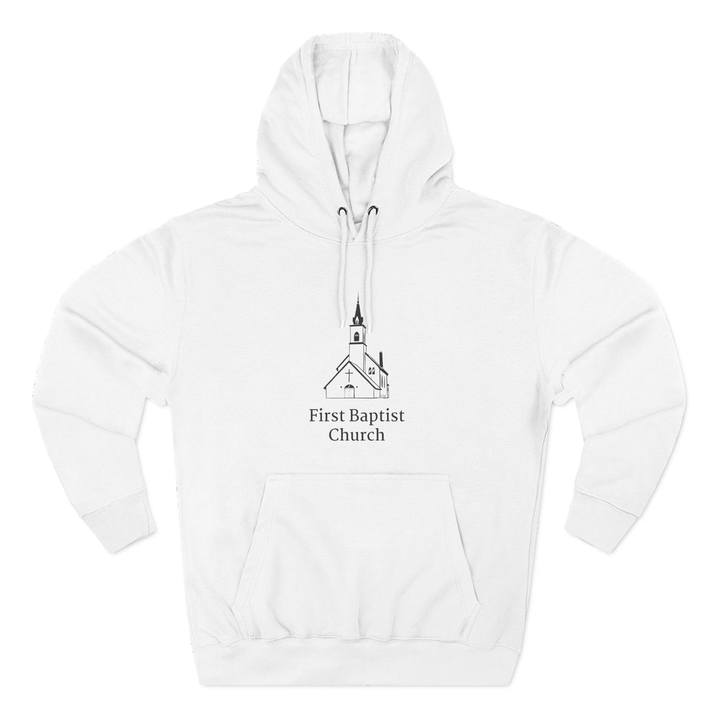 [LOGO+TEXT] Three-Panel Fleece Church Hoodie