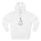 [LOGO+TEXT] Three-Panel Fleece Church Hoodie