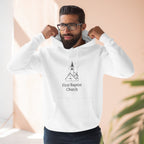 [LOGO+TEXT] Three-Panel Fleece Church Hoodie
