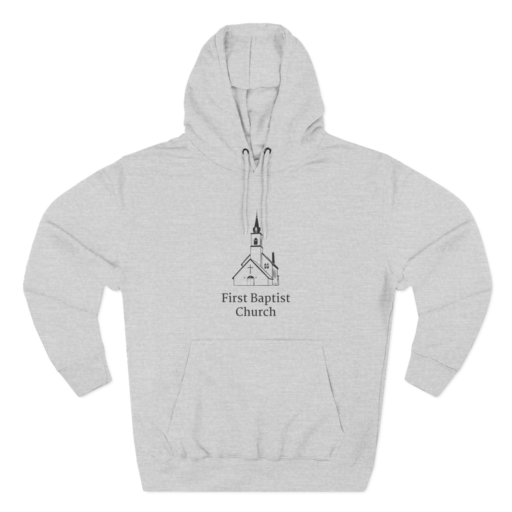 [LOGO+TEXT] Three-Panel Fleece Church Hoodie