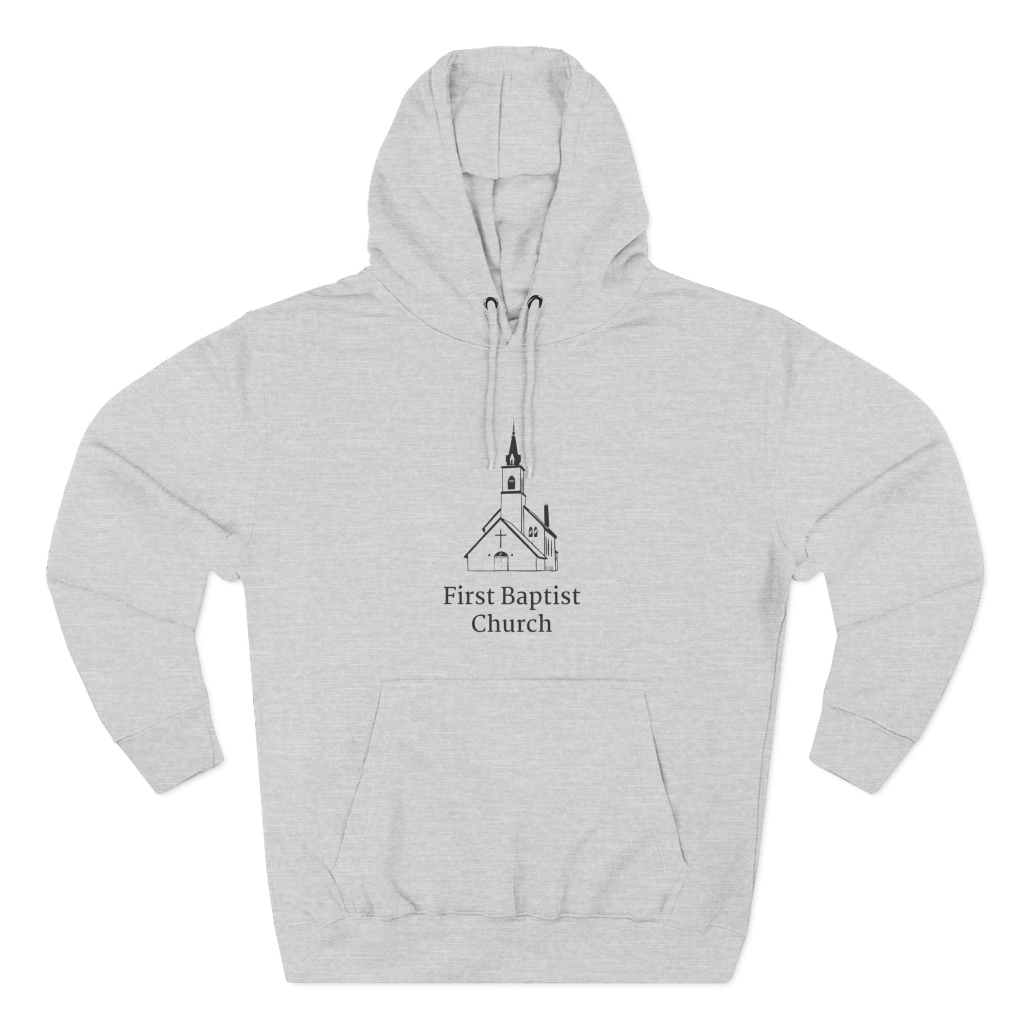 [LOGO+TEXT] Three-Panel Fleece Church Hoodie