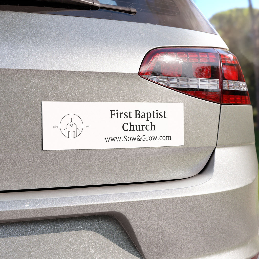 [LOGO+2TEXT] Church Merch Car Magnet