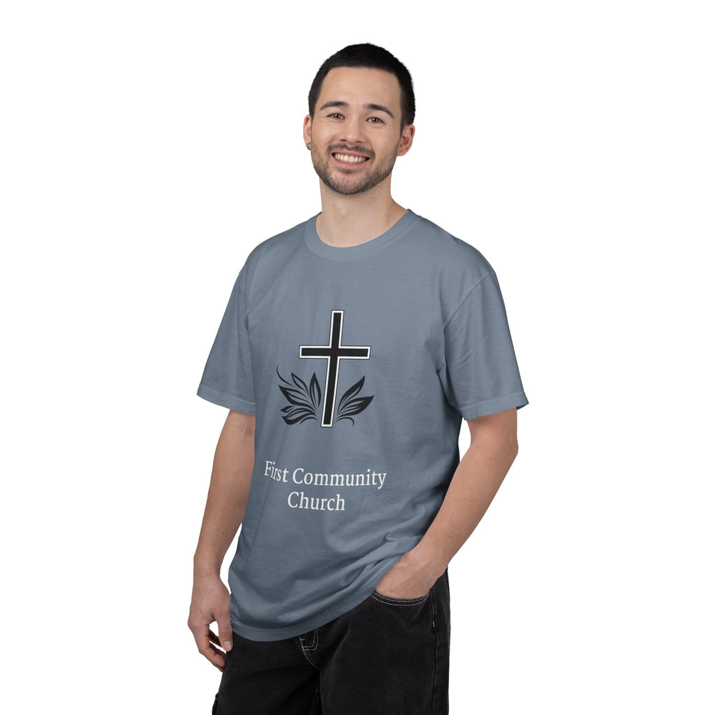 [LOGO+TEXT(FRNT/BCK] — Comfort Colors Tee (The Light That Is Set On The Hill)