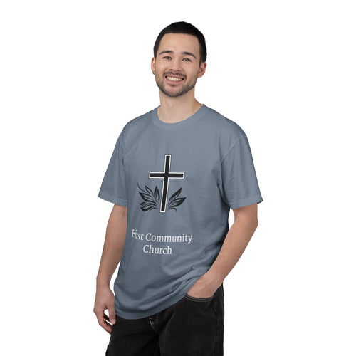 [LOGO+TEXT(FRNT/BCK] — Comfort Colors Tee (The Light That Is Set On The Hill)