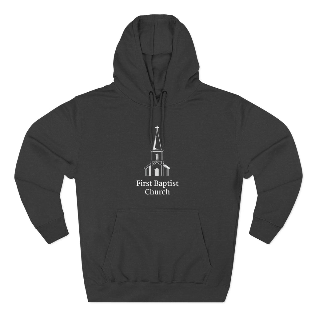 [LOGO+TEXT] Three-Panel Fleece Church Hoodie