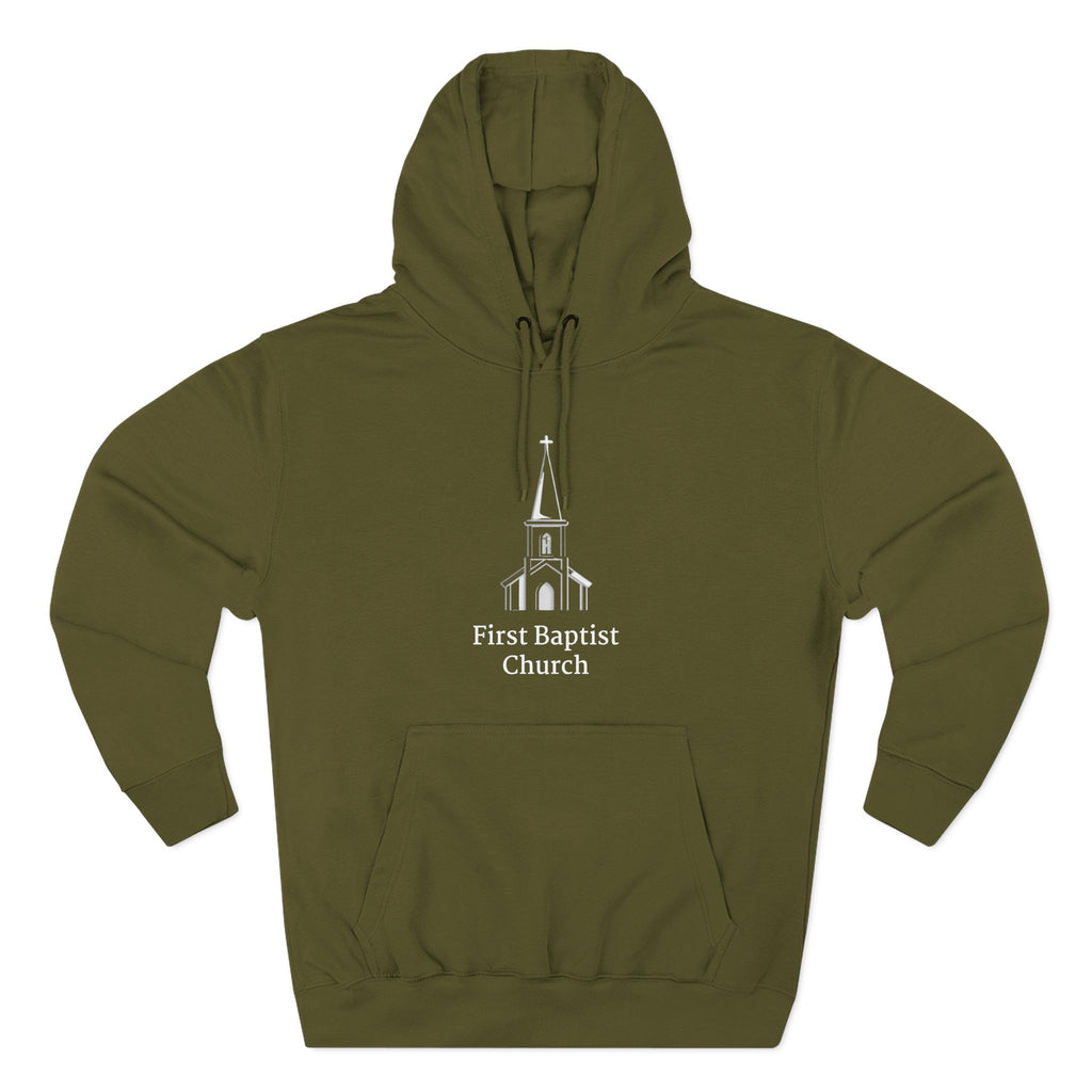[LOGO+TEXT] Three-Panel Fleece Church Hoodie