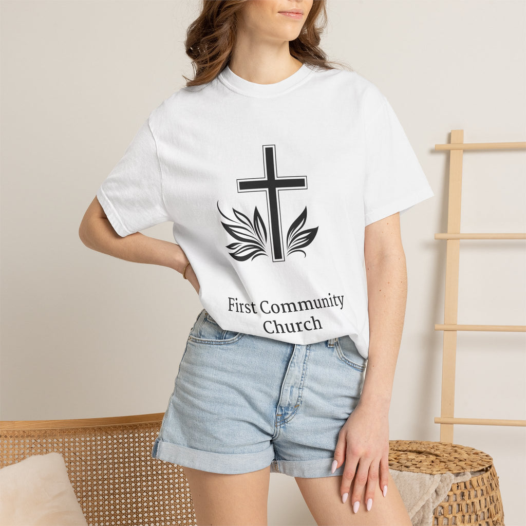 [LOGO+TEXT(FRNT/BCK] — Comfort Colors Tee (The Light That Is Set On The Hill)
