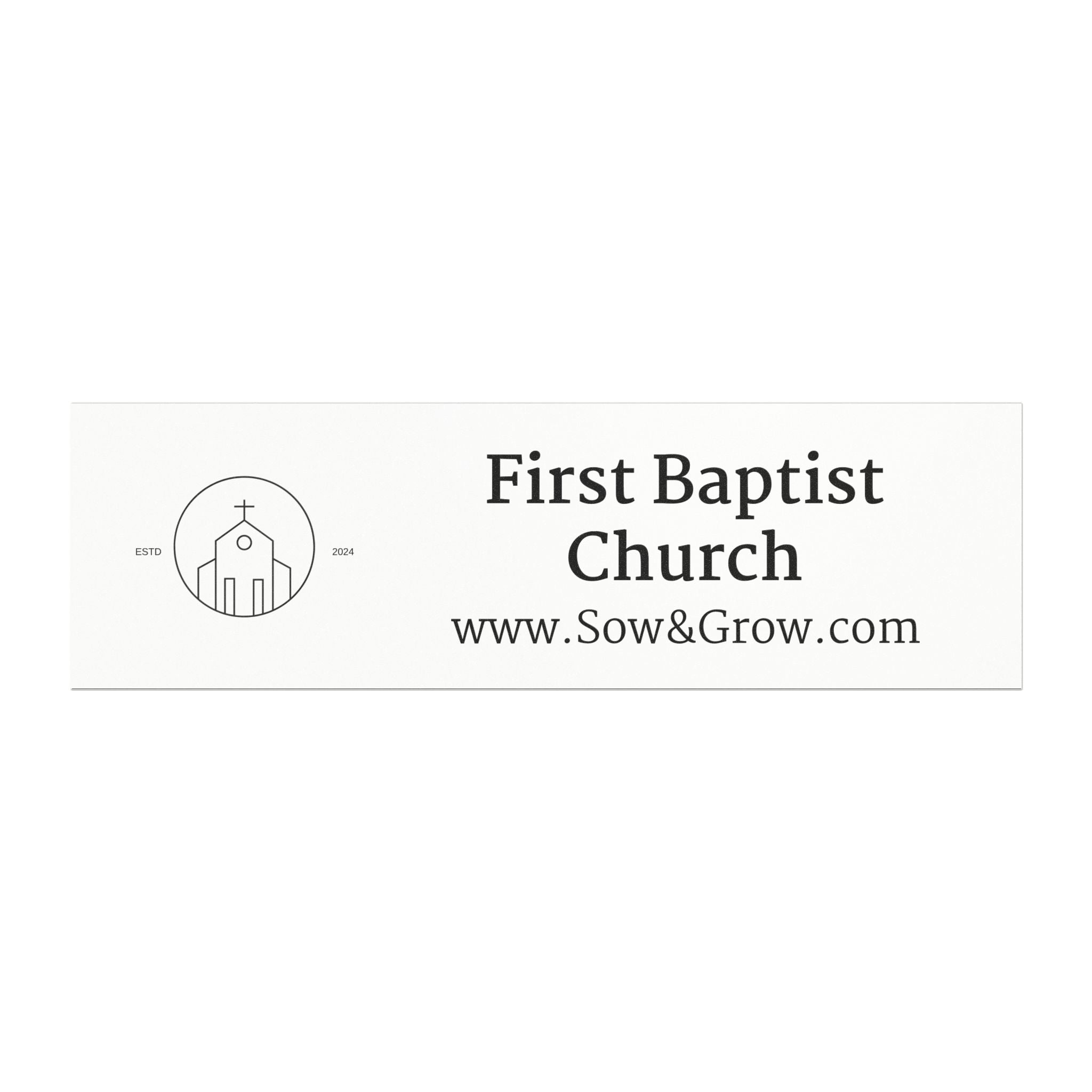 [LOGO+2TEXT] Church Merch Car Magnet