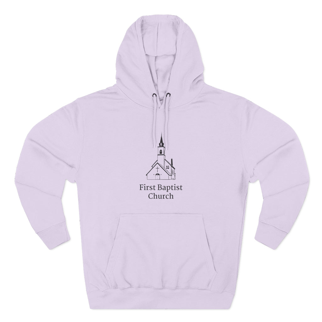[LOGO+TEXT] Three-Panel Fleece Church Hoodie
