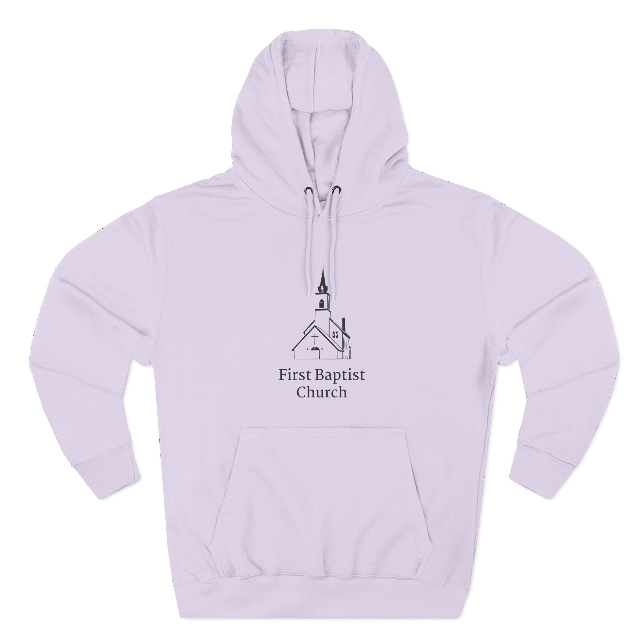 [LOGO+TEXT] Three-Panel Fleece Church Hoodie