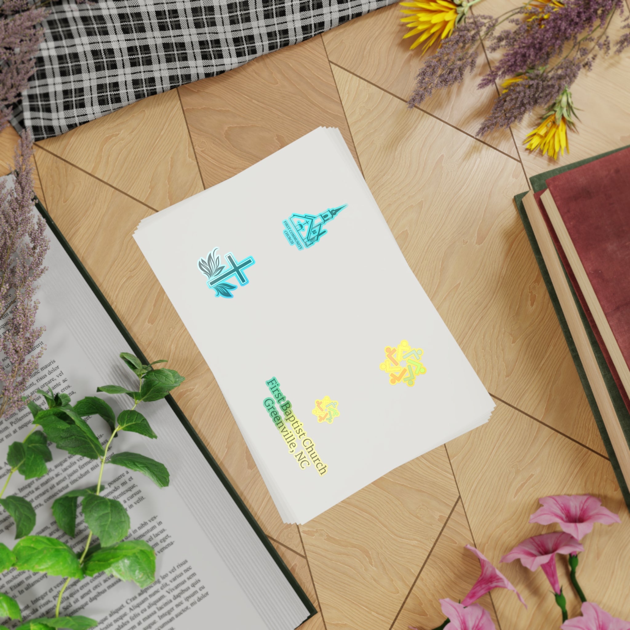 [LOGO+TEXT] Sticker Sheet Bundle, 5pcs