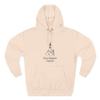 [LOGO+TEXT] Three-Panel Fleece Church Hoodie
